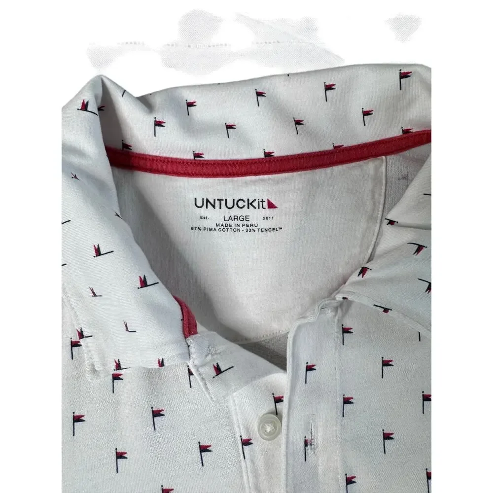 Untuckit Pourret Mens Short Sleeve Polo Size Large - Picture 3 of 7